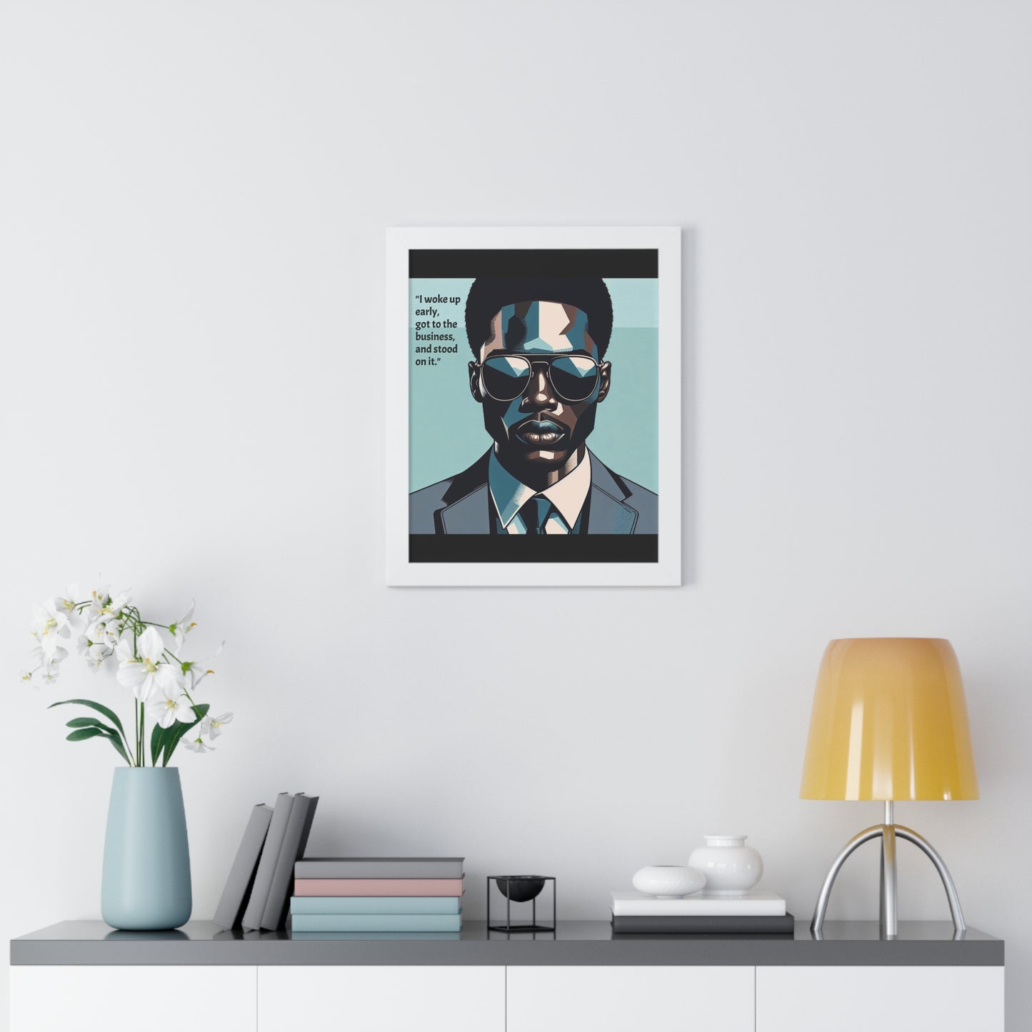 Stylish Framed Vertical Poster - Modern Art for Home Decor - "I woke up early"