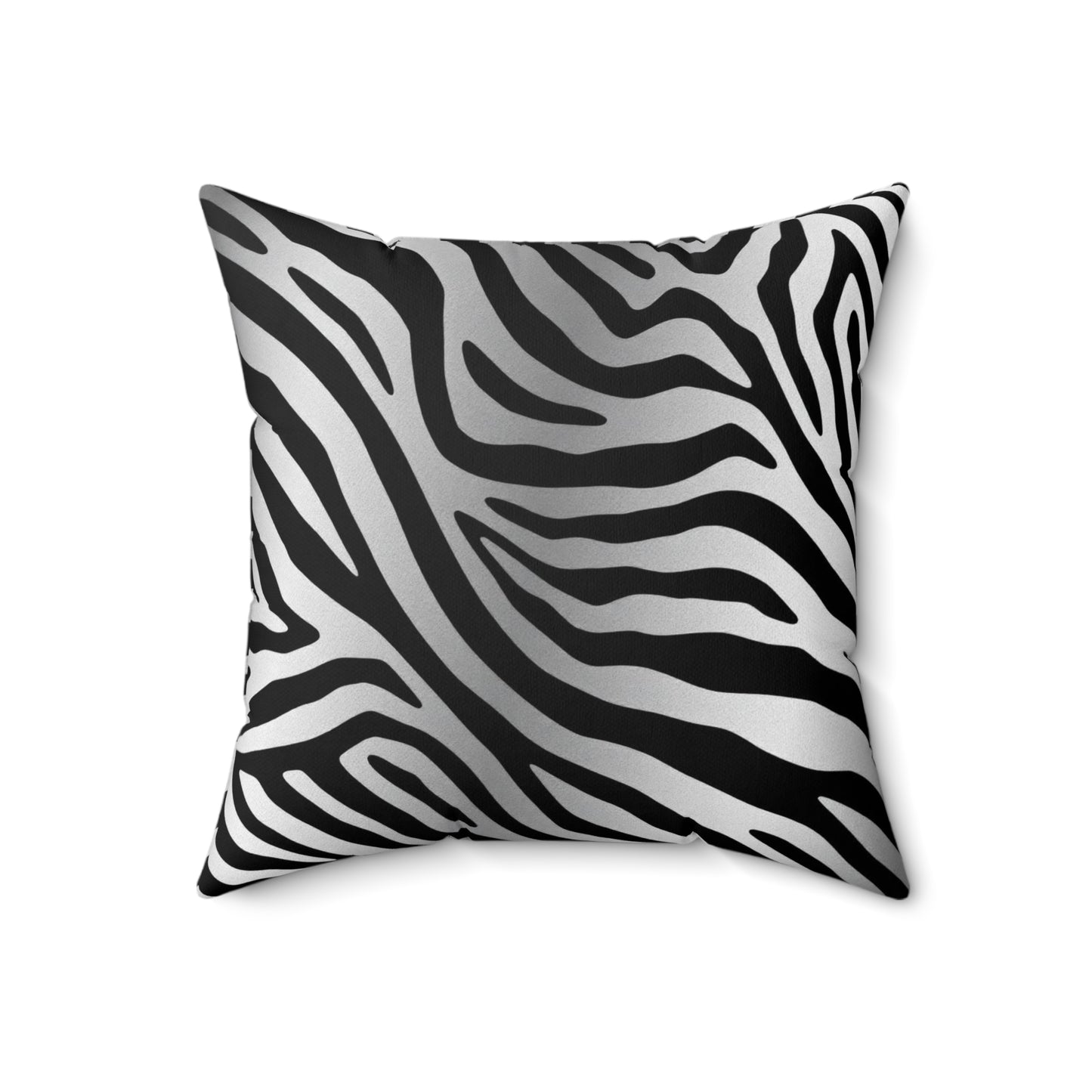 Chic Zebra Stripe Square Pillow - Stylish Home Décor - Silver