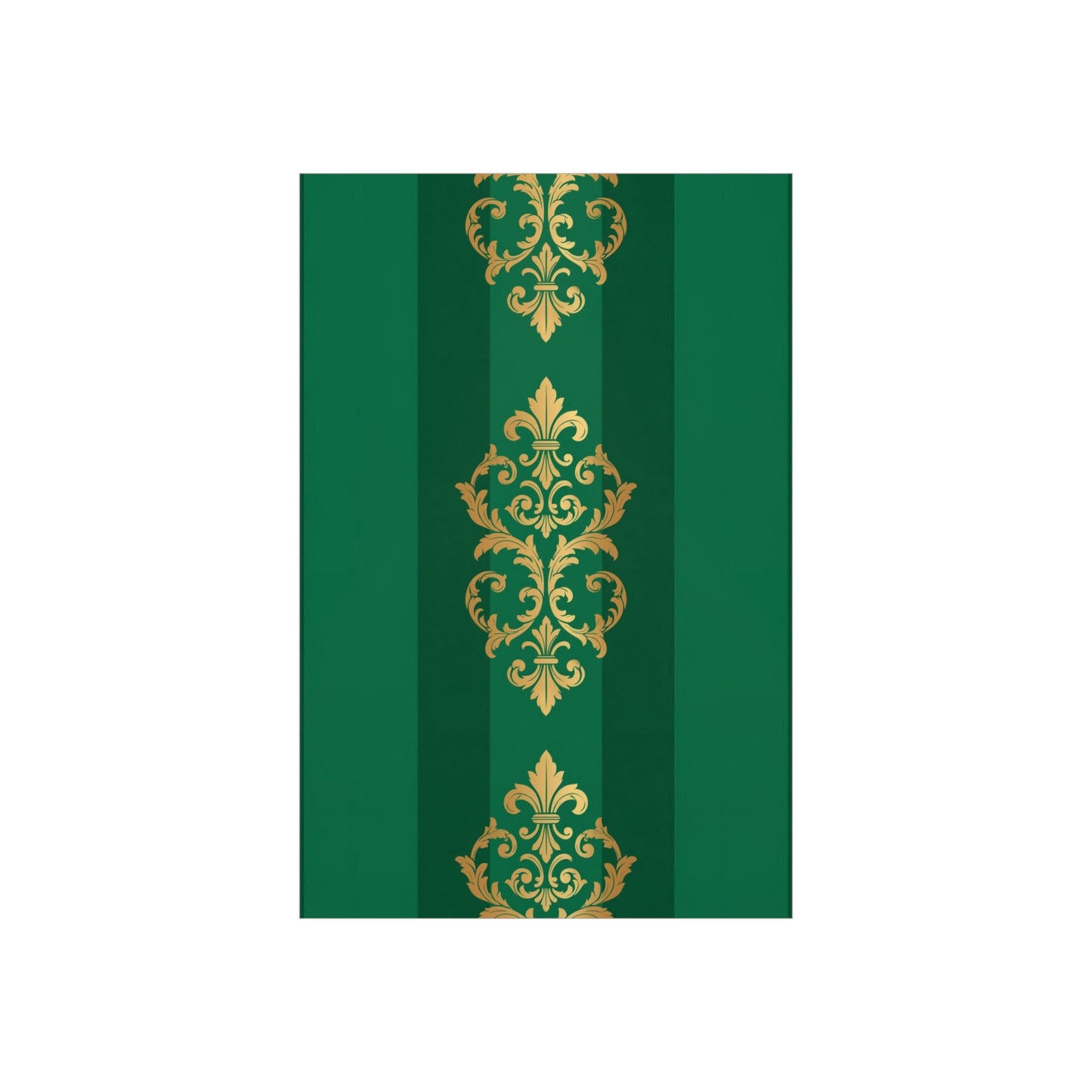 Gold Baroque Green Striped Foam Board Wall Art — Elegant Decorative Plaque