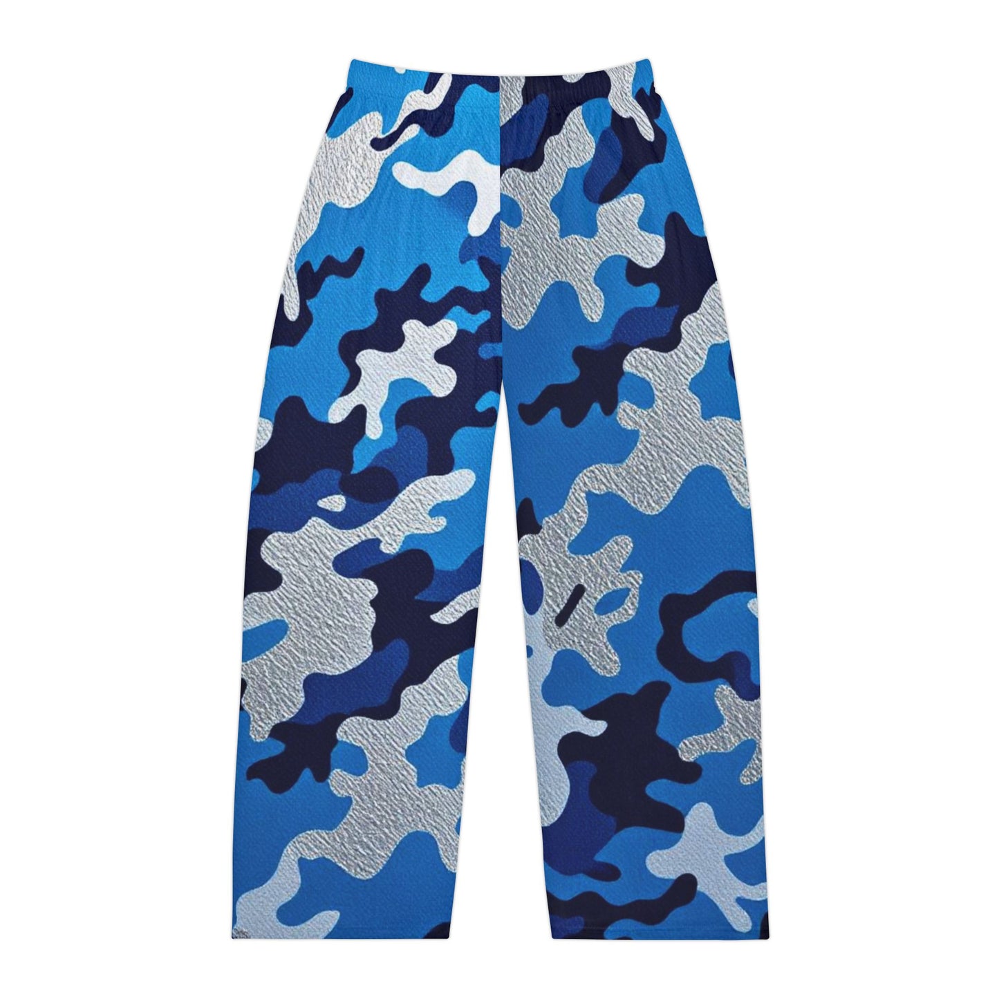 Men's Blue Camouflage Pajama Pants, Cozy Sleepwear, Relaxed Lounge Pants, Gift for Him, Casual Homewear - Blue Camo