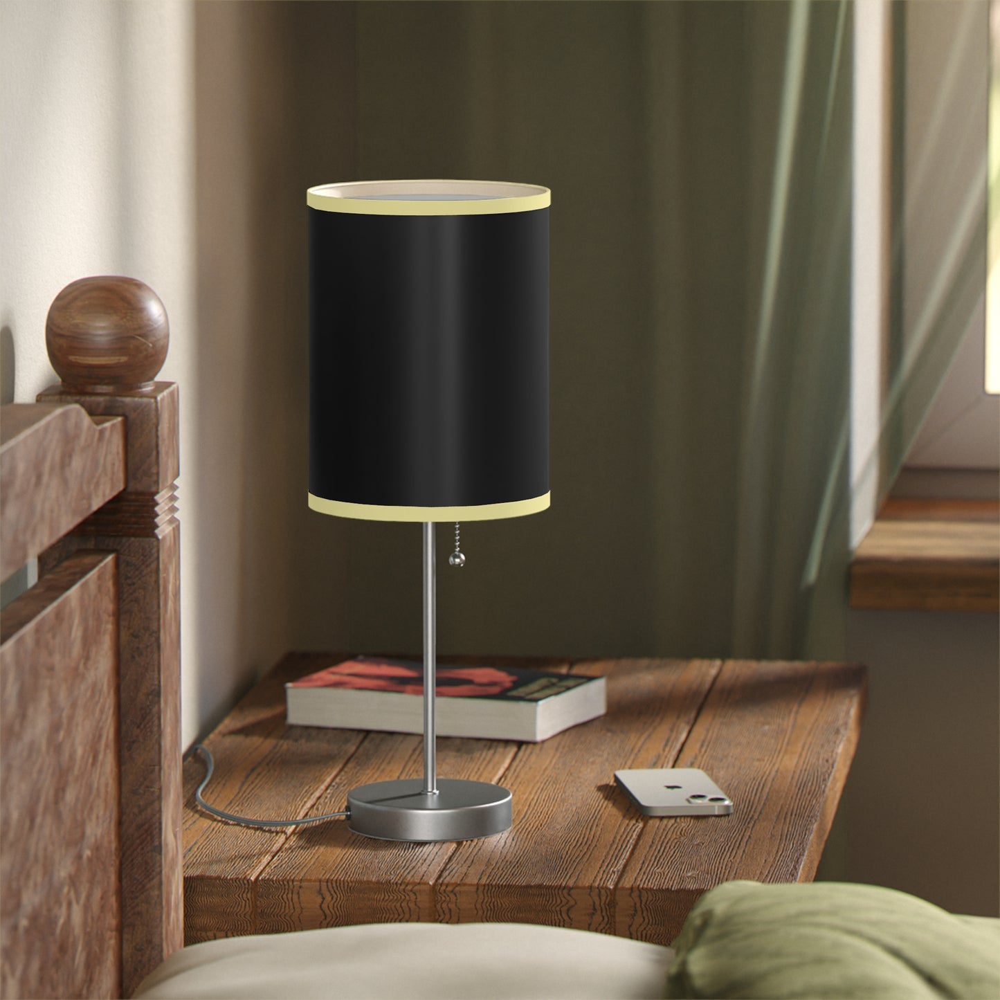 Modern Black Table Lamp, Minimalist Decor, Black Stand Lamp, Bedroom Night Light, USB Plug Lamp, Home Office Lighting