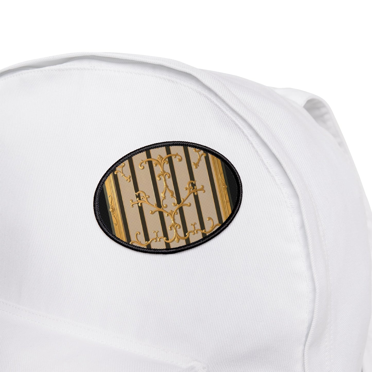 Iron-On Patches - Beige Striped Gold Rococo