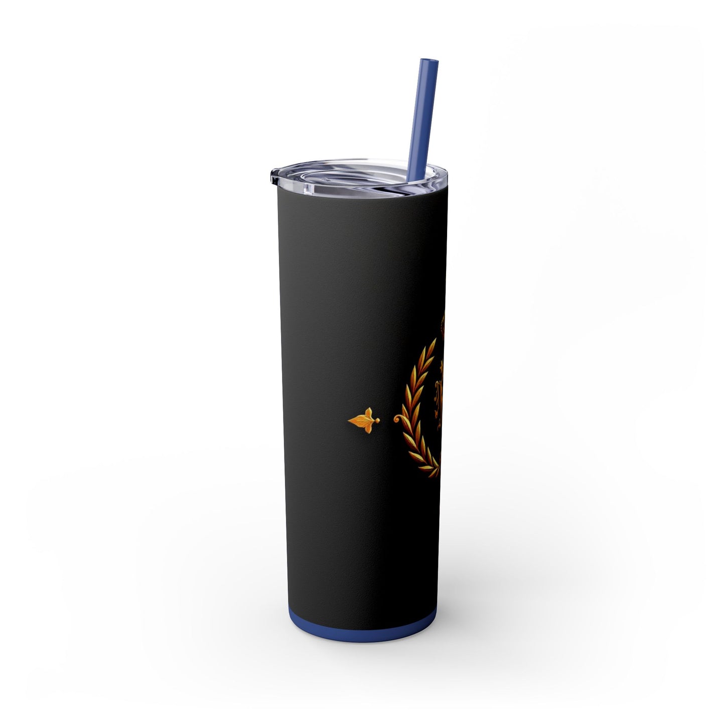 Elegant Gold Crown Skinny Tumbler with Straw, 20oz - Stylish Drinkware for Every Occasion, Royal Inspired, Ideal Gift for Her - Gold Crest
