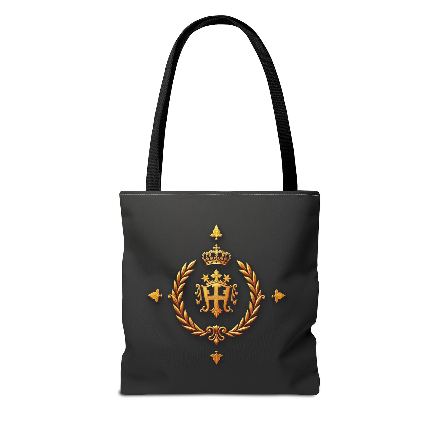 Luxurious Gold Emblem Tote Bag | Chic Shoulder Bag, Everyday Carryall, Great Gift for Her, Eco-Friendly Shopping Bag - Gold Crest