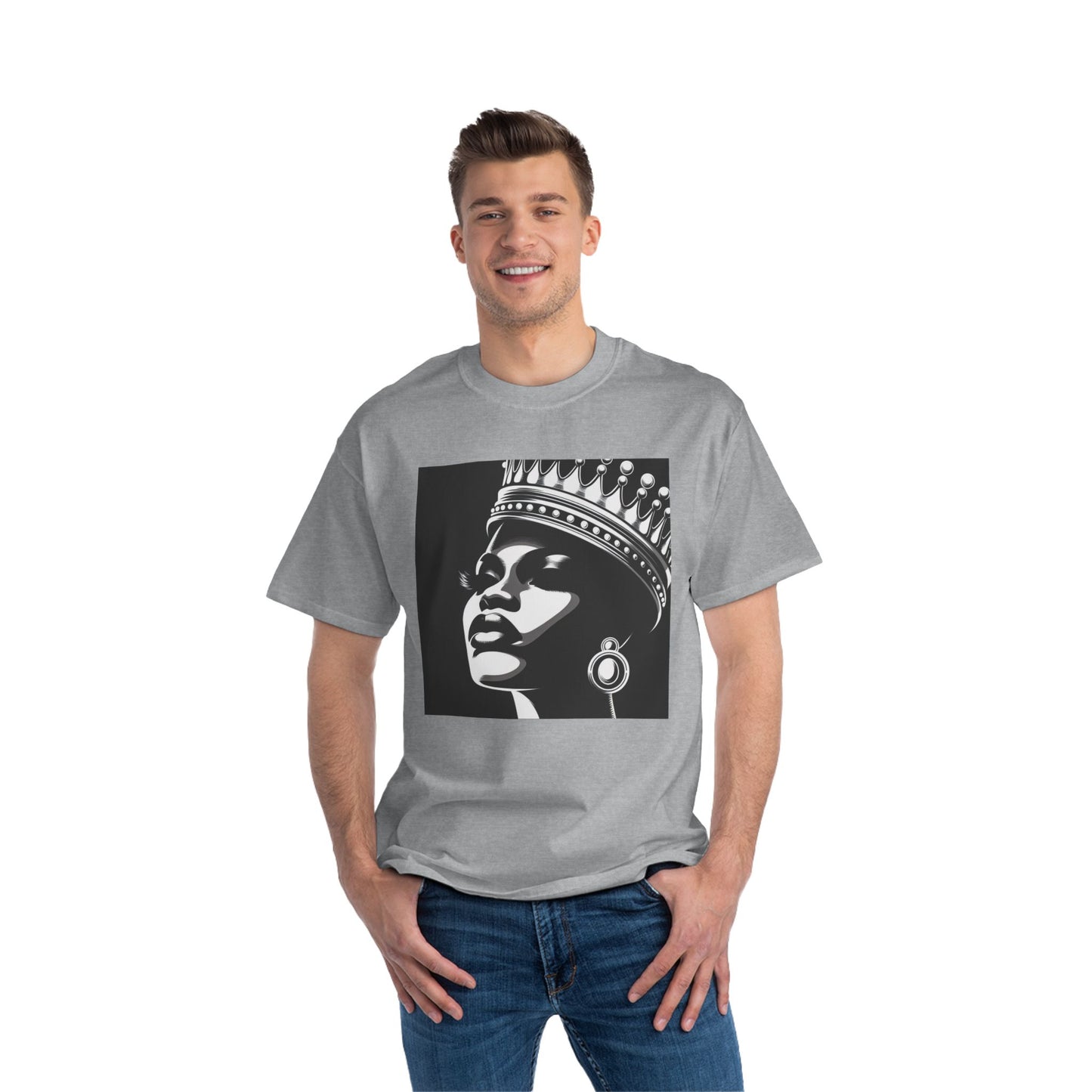 Crowned Beauty T-Shirt, Unisex, Short-Sleeve Tee, Graphic Art Shirt, Queen Vibes Apparel, Unique Gift for Women, Fashion Statement Top