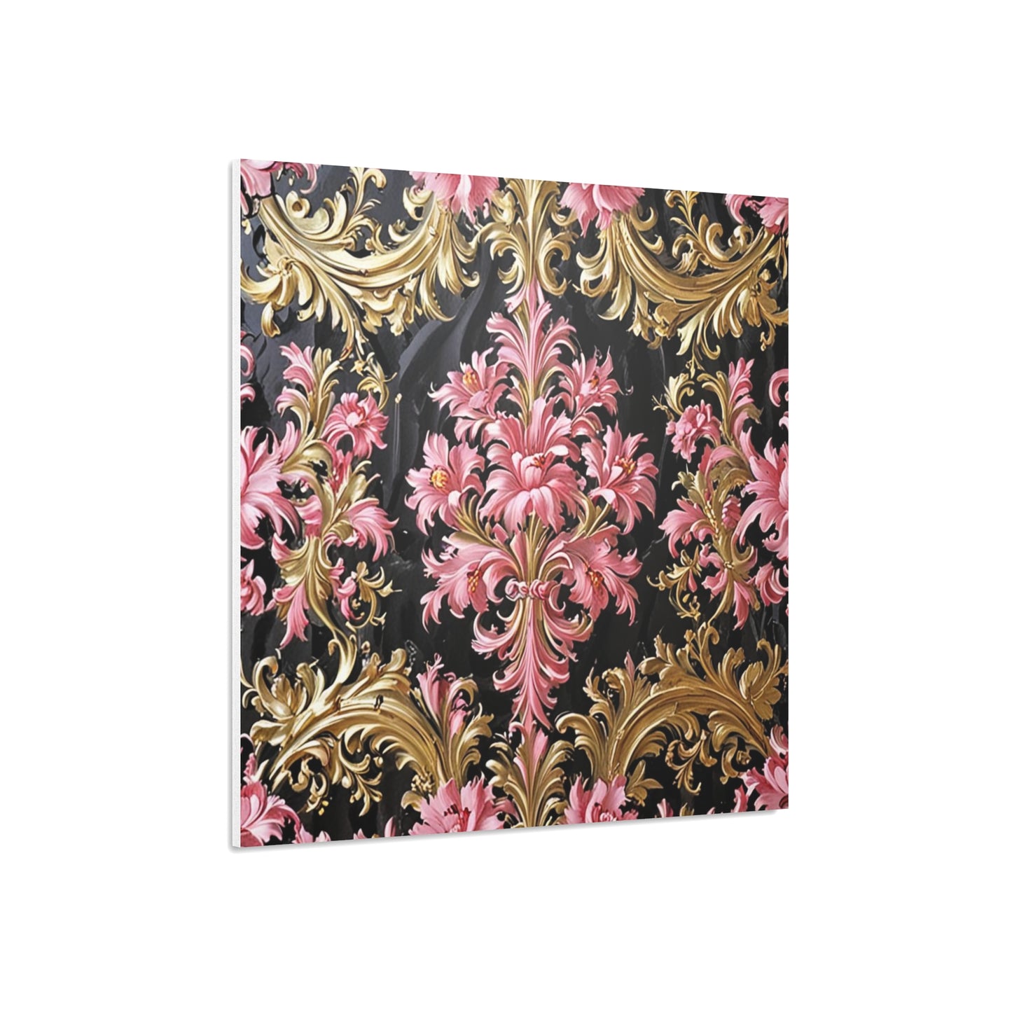 Elegant Floral Foam Board | Decorative Wall Art, Home Decor, Wedding Decor, Party Backdrop - Black & Pink Oil Painting Style Rococo