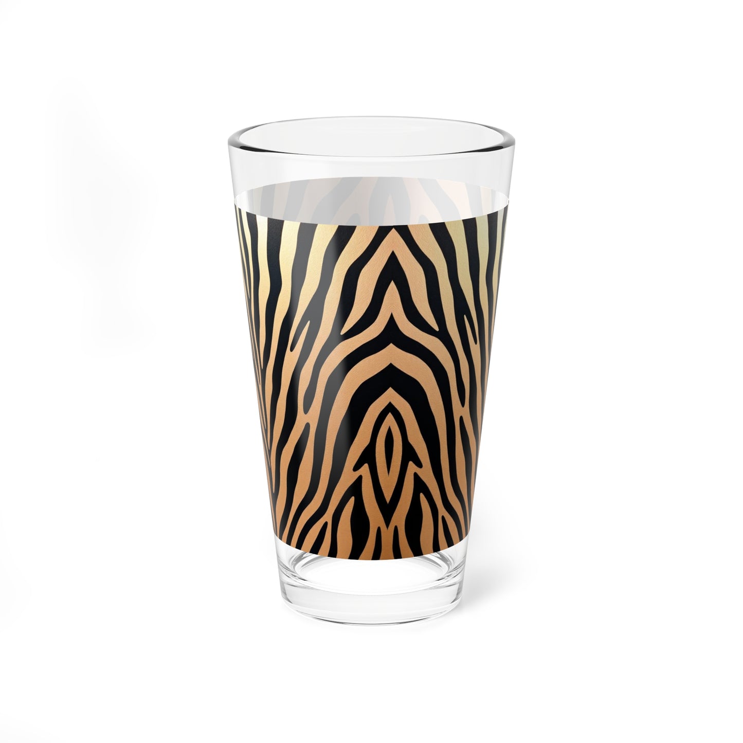 Zebra Print Mixing Glass - 16oz Cocktail & Beverage Glassware