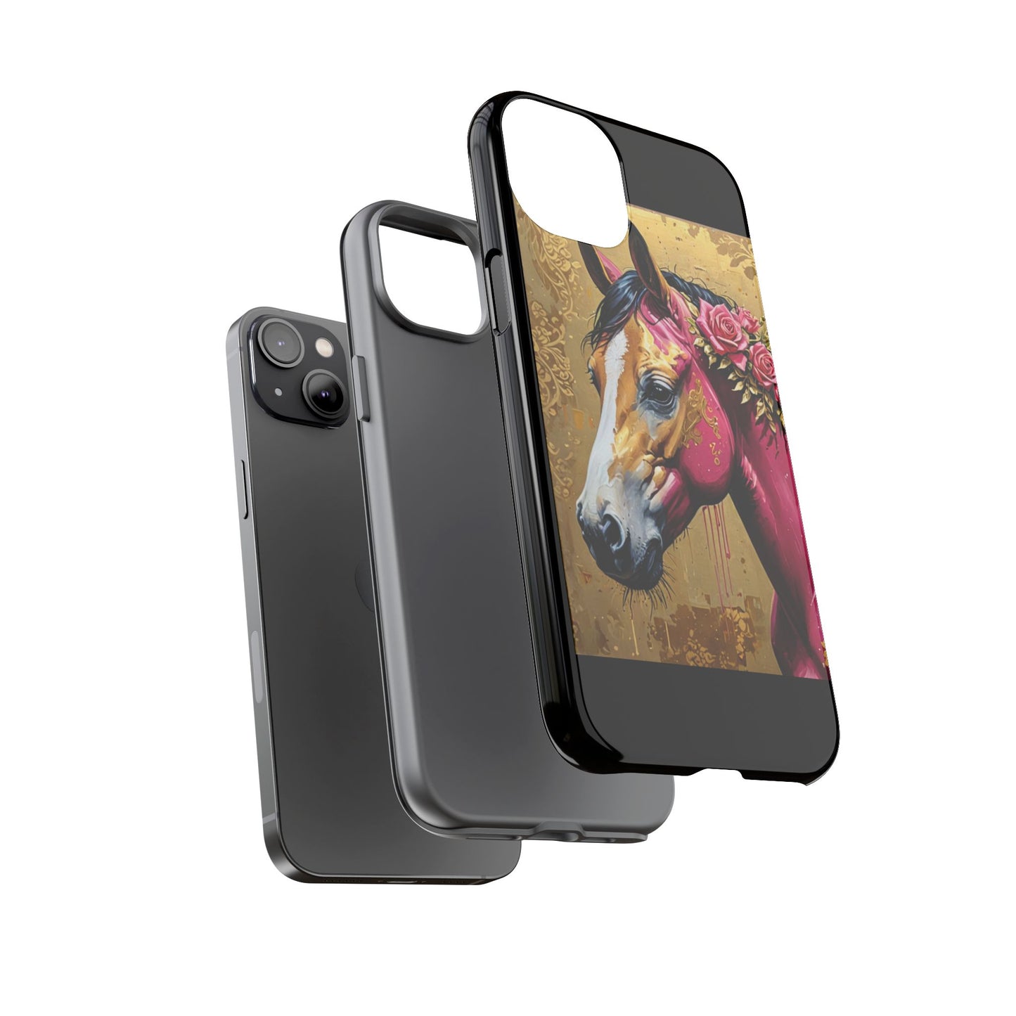 Phone Case - Elegant Horse Damask Design