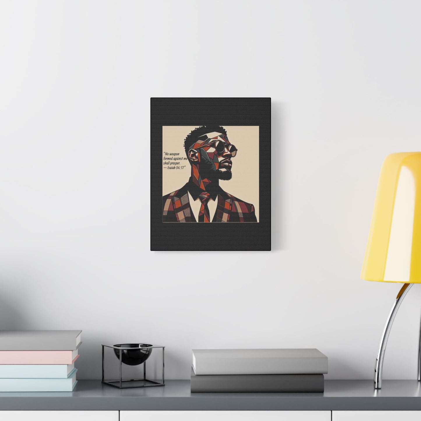 Afro Art Print Canvas, Wall Decor, Satin Stretched Canvas, African American Art, Office Decor, Home Decor - Isaiah 54:17