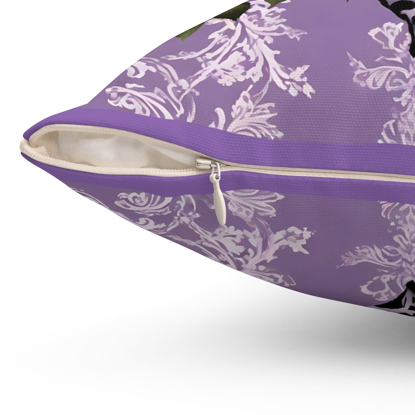 Elegant Leopard Floral Square Pillow – Stylish Home Décor Accent - Lilac Leopard