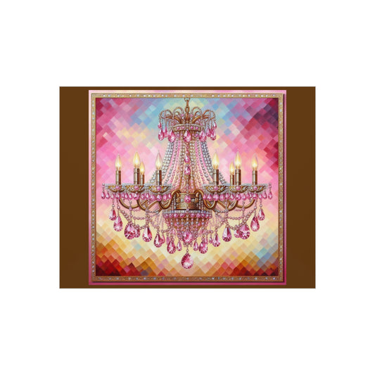 Chandelier Foam Board Art Print, Glam Wall Decor, Home Decor, Wedding Gift, Elegant Artwork, Colorful Chandelier - Pink Jeweled Chandelier