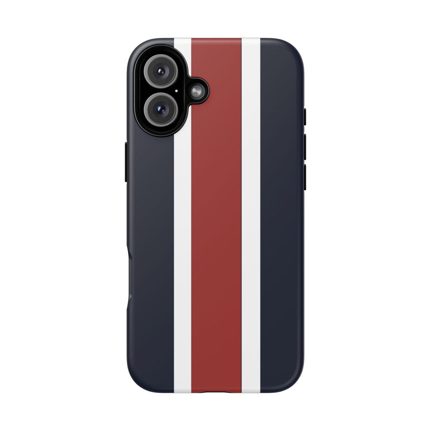 Lunar Midnight & Red-White Striped Stylish Phone Case - Tough Cases, Custom iPhone Cover, Sleek Phone Accessories, Gifts for Him/Her