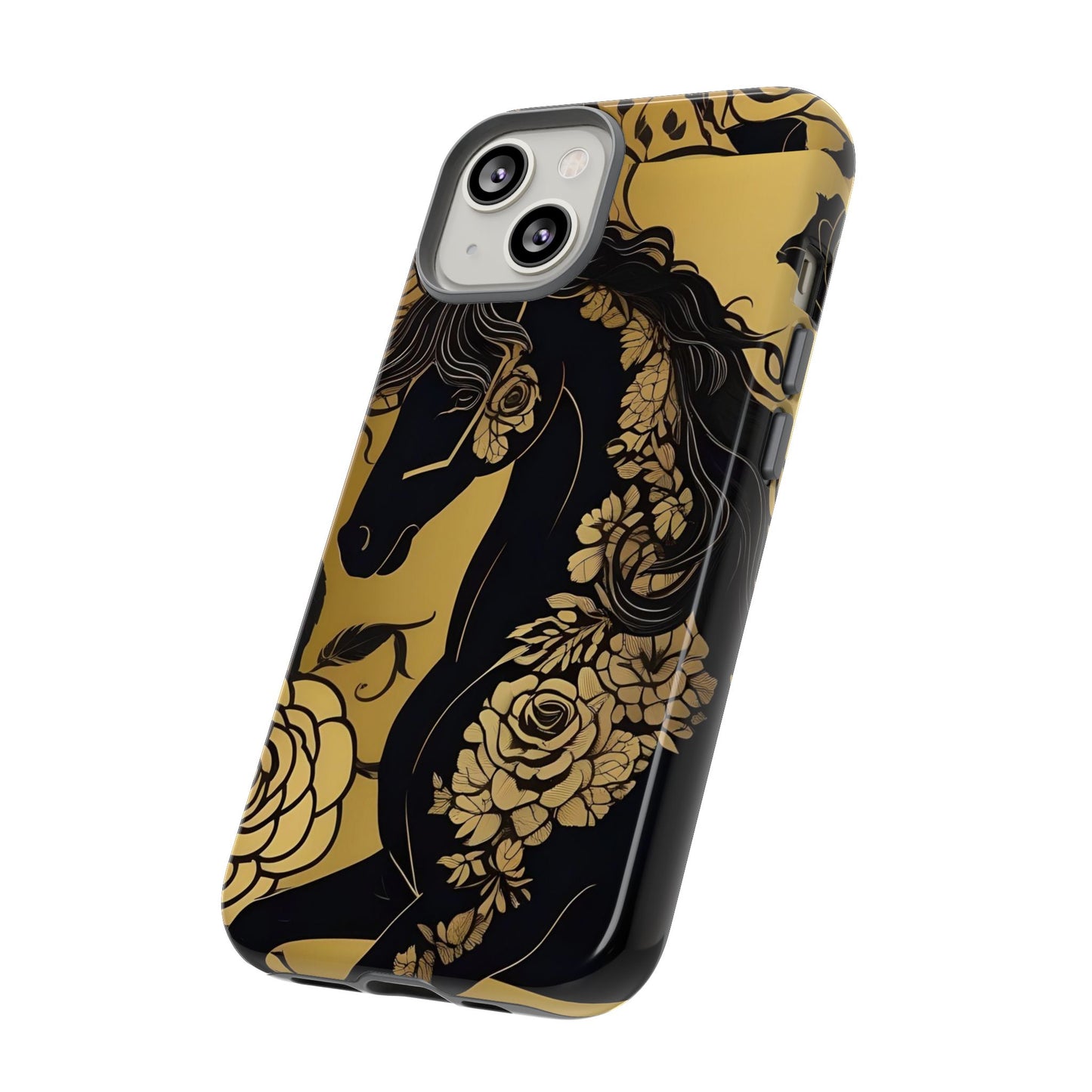 Phone Case - Elegant Horse & Roses Design