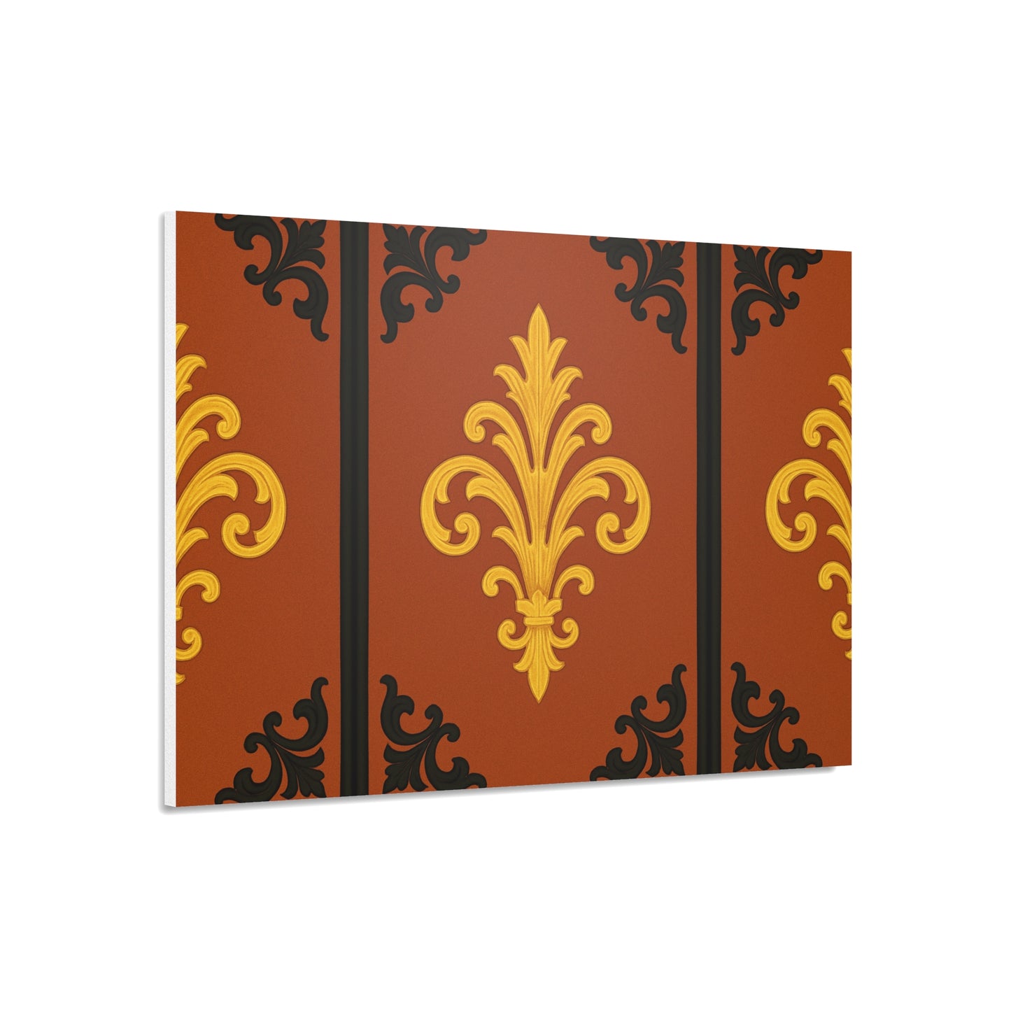 Dusk Terracotta Baroque Foam Board — Baroque Pattern Wall Art (Dusk Terracotta, Gold & Black)