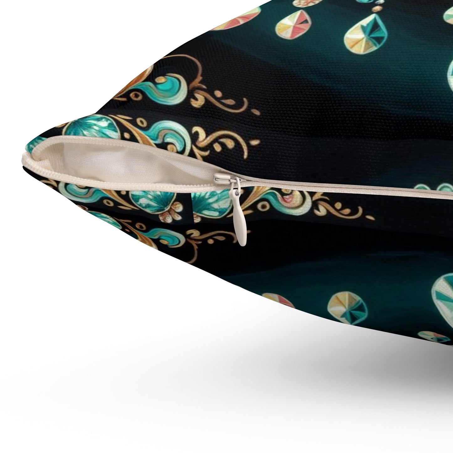 Elegant Chandelier Decorative Pillow - Luxurious Home Accent for Modern Décor - Teal Jeweled Chandelier