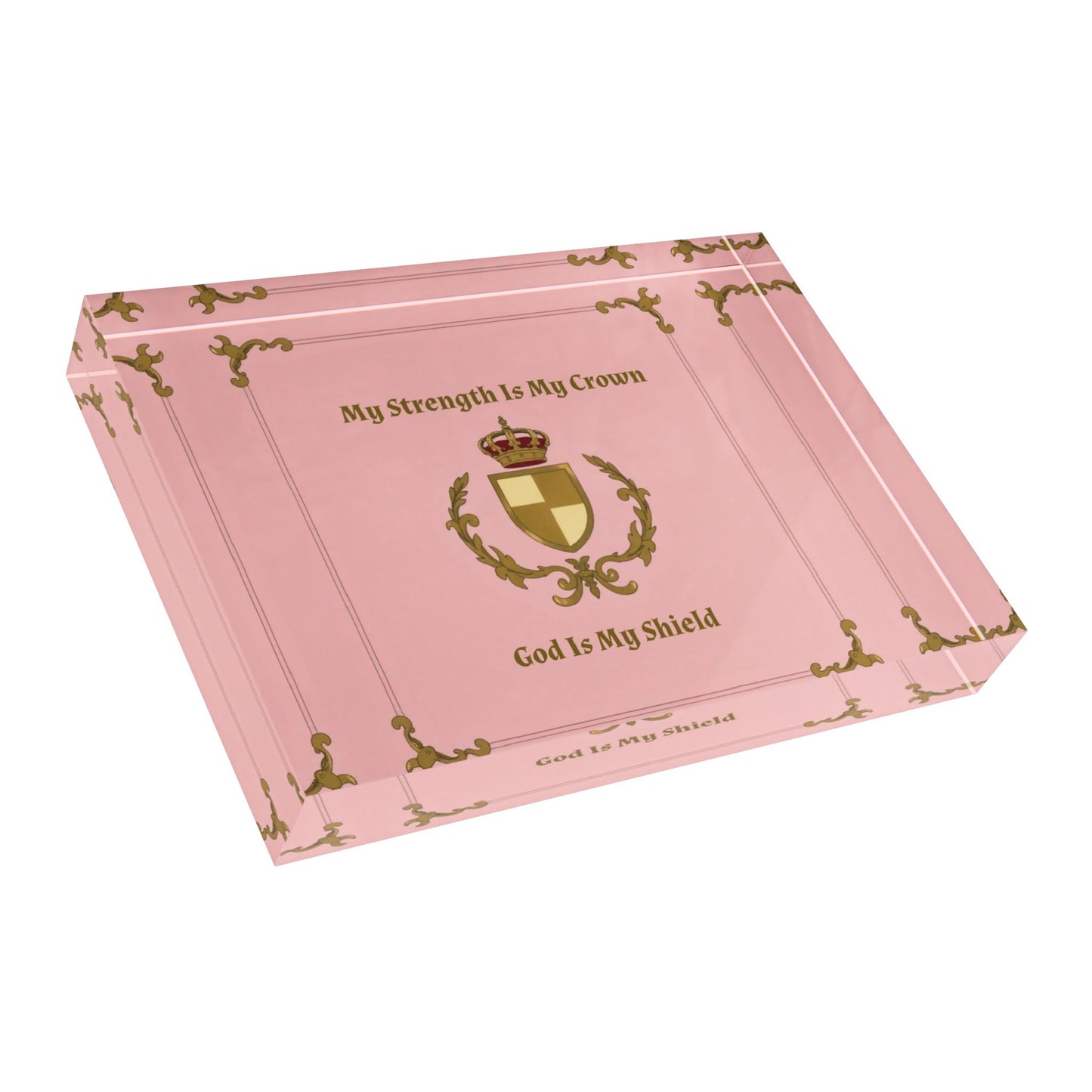 Crown & Crest Spiritual Quote Inspirational Elegant Photo Block - My Strength Is My Crown