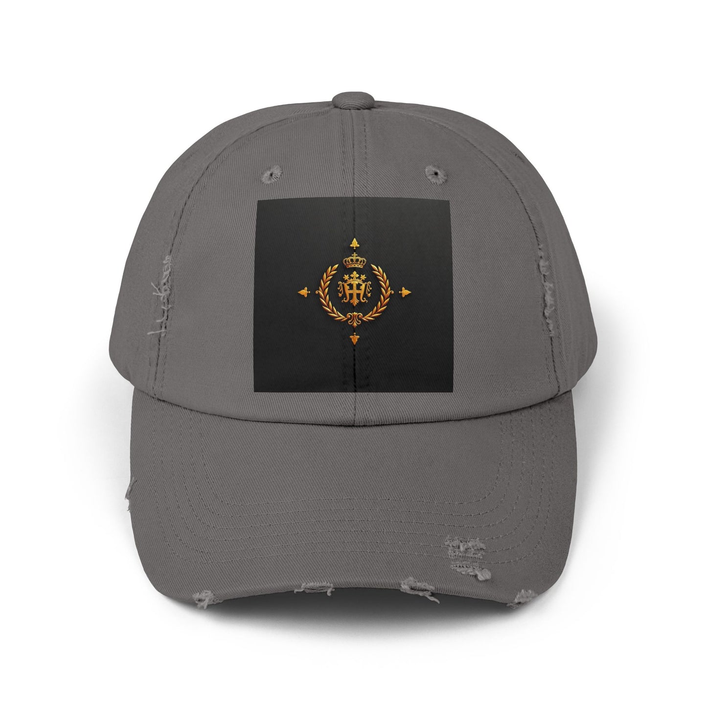 Stylish Distressed Cap with Unique Design | Casual Headwear, Everyday Accessory, Trendy Gift, Outdoor Lifestyle - Gold Crest