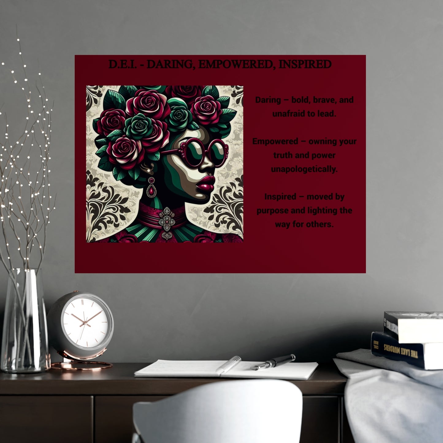 Empowered Woman Matte Poster - Inspirational Art for Home Decor - Daring, Empowered, Inspired