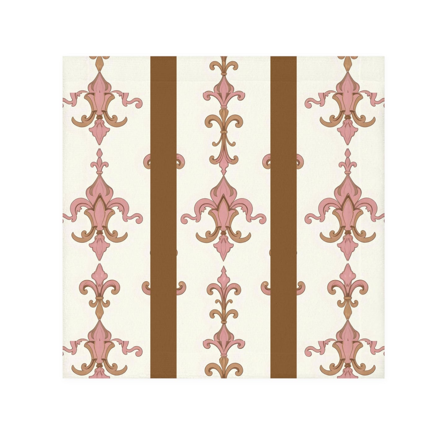 Elegant Patterned Face Towel, Soft Spa Towel, Bathroom Decor, Gift for Her, Luxe Wash Cloth, Home Essentials - Brown Striped Pink Arabesque