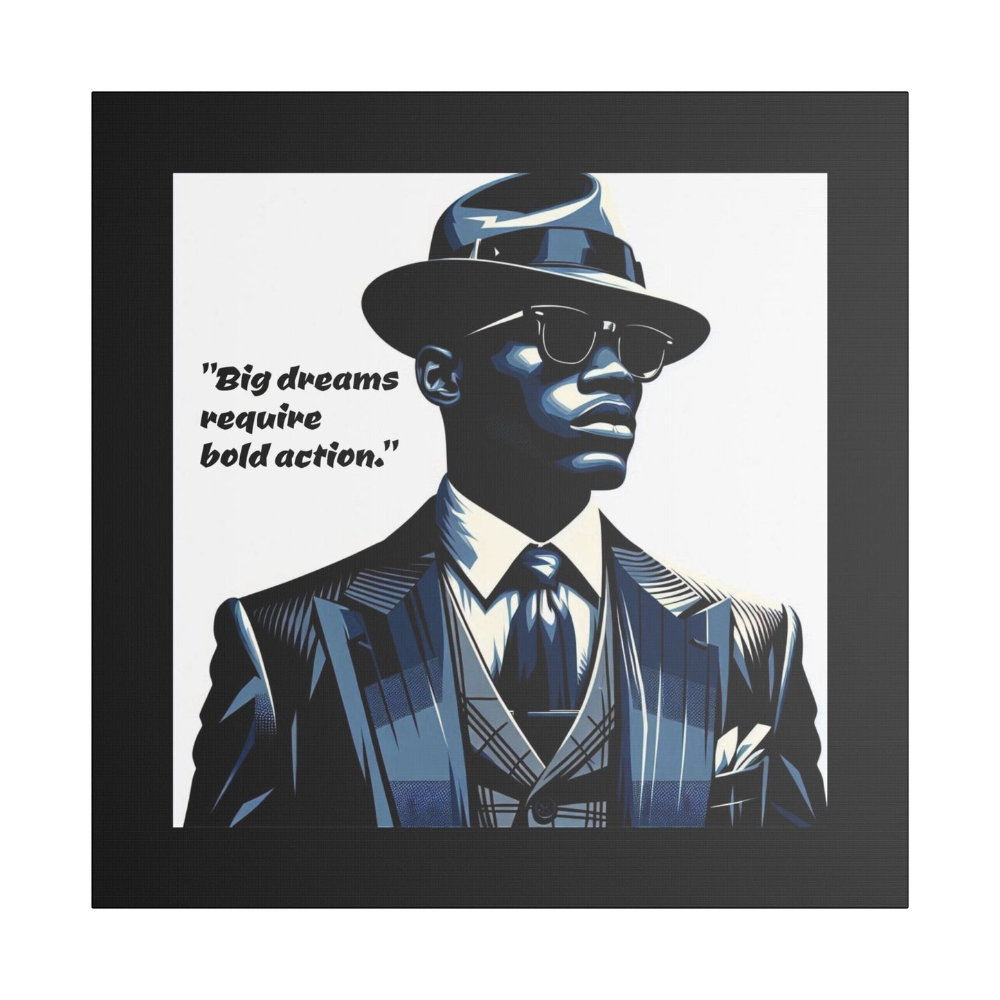 Afro Art Print Canvas, Wall Decor, Satin Stretched Canvas, African American Art, Office Decor, Home Decor - "Big dreams require bold action."