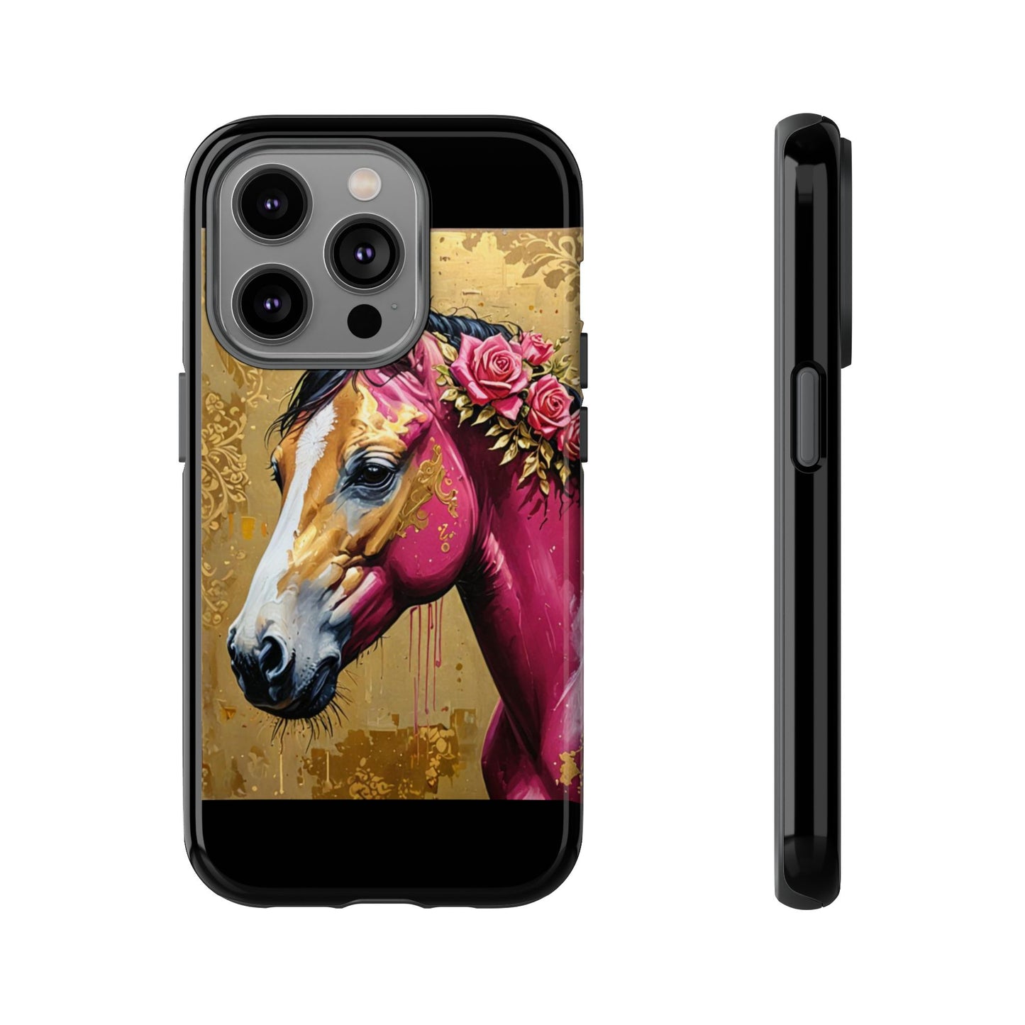 Phone Case - Elegant Horse Damask Design