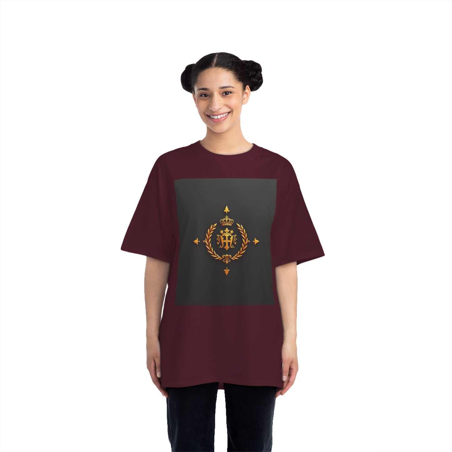 Stylish Gold Emblem T-Shirt, Casual Tee, Unique Gift, Everyday Wear, Graphic Shirt, Fashion Statement - Gold Crest