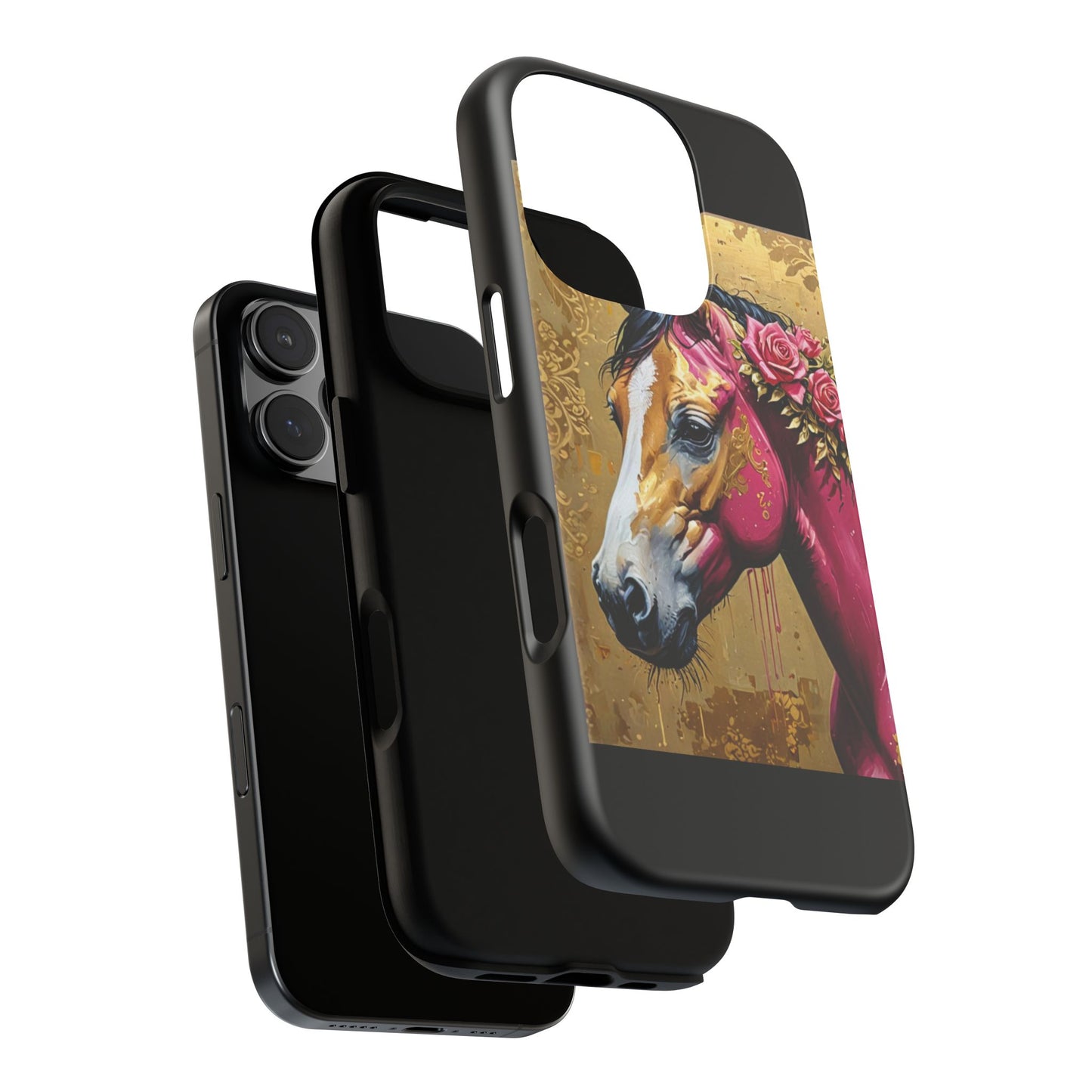 Phone Case - Elegant Horse Damask Design