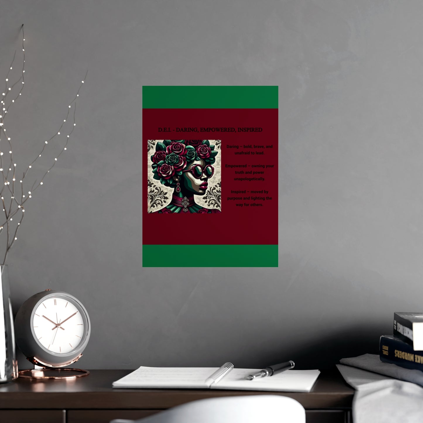 Empowered Woman Matte Poster - Inspirational Art for Home Decor - Daring, Empowered, Inspired