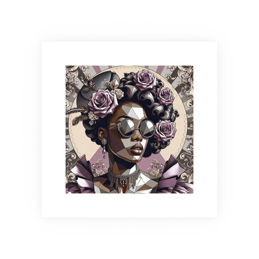 Poly Art Print, Chic Wall Decor, Vintage Glam Poster, Gift for Her, Home Aesthetic Art - Lilac Baroque Lady