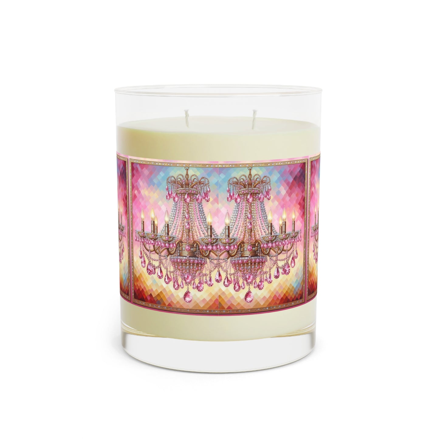 Elegant Chandelier Scented Candle | Aromatherapy, Home Decor, Gift for Her, Birthday, Relaxation, Romantic Atmosphere - Pink Jeweled Chandelier