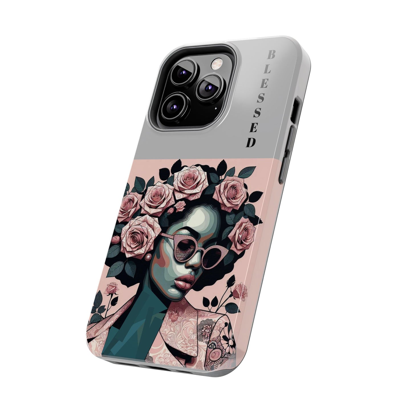 Blessed Floral Tough Phone Cases | Unique Gift for Her, Gift for Mom, Stylish Protection, Birthday Present, Black Girl Art