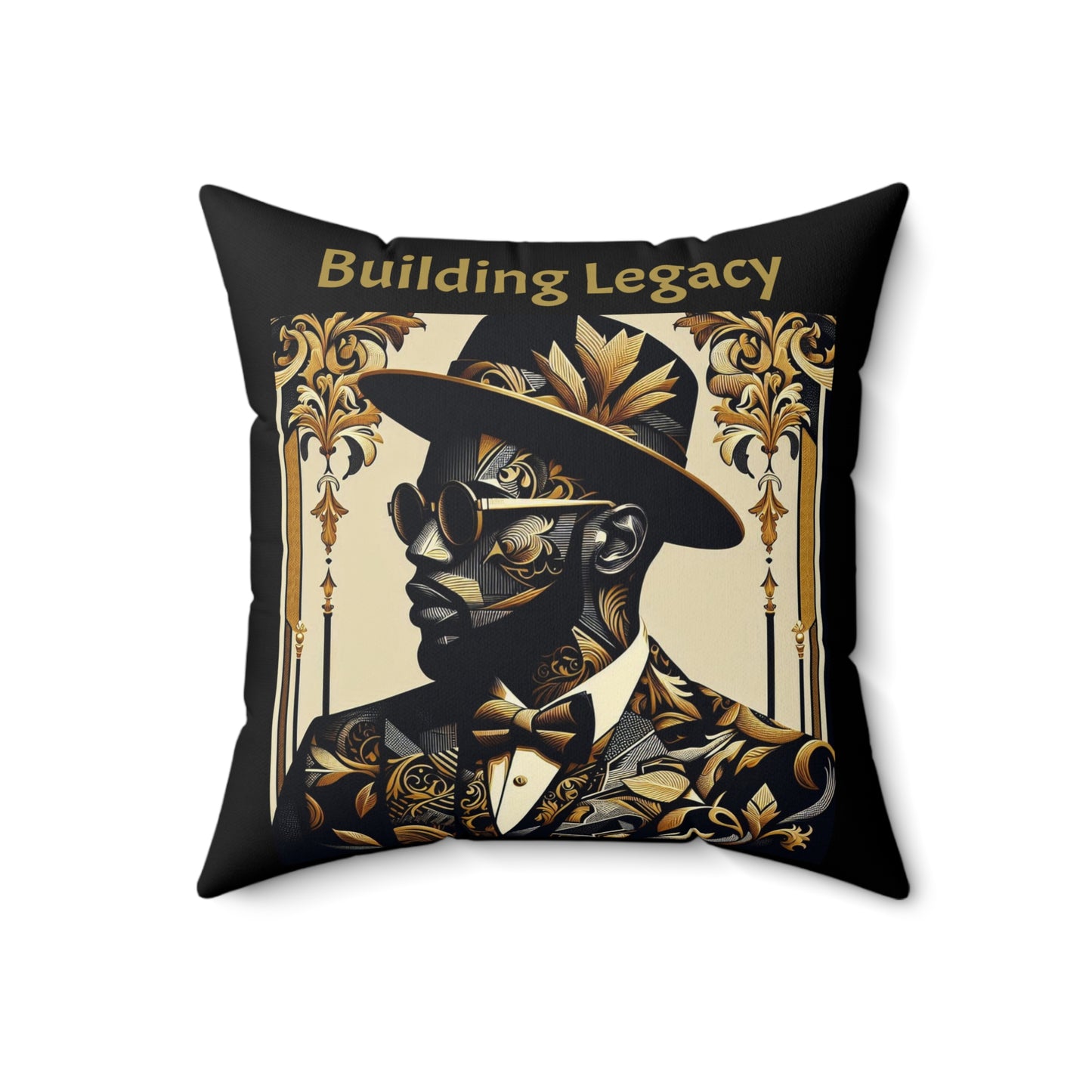 Building Legacy Faux Suede Pillow, Artistic Home Decor, Modern Throw Pillow, Elegant Cushions, Gift for Him
