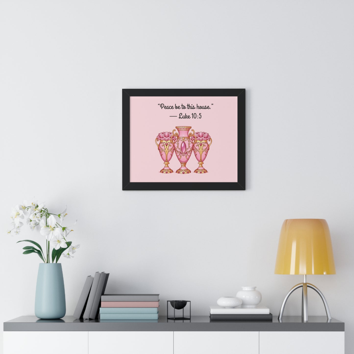 Framed Scripture Art Print, Inspirational Wall Decor, Home Blessing, Gift for Housewarming, Religious Wall Art - 10:5