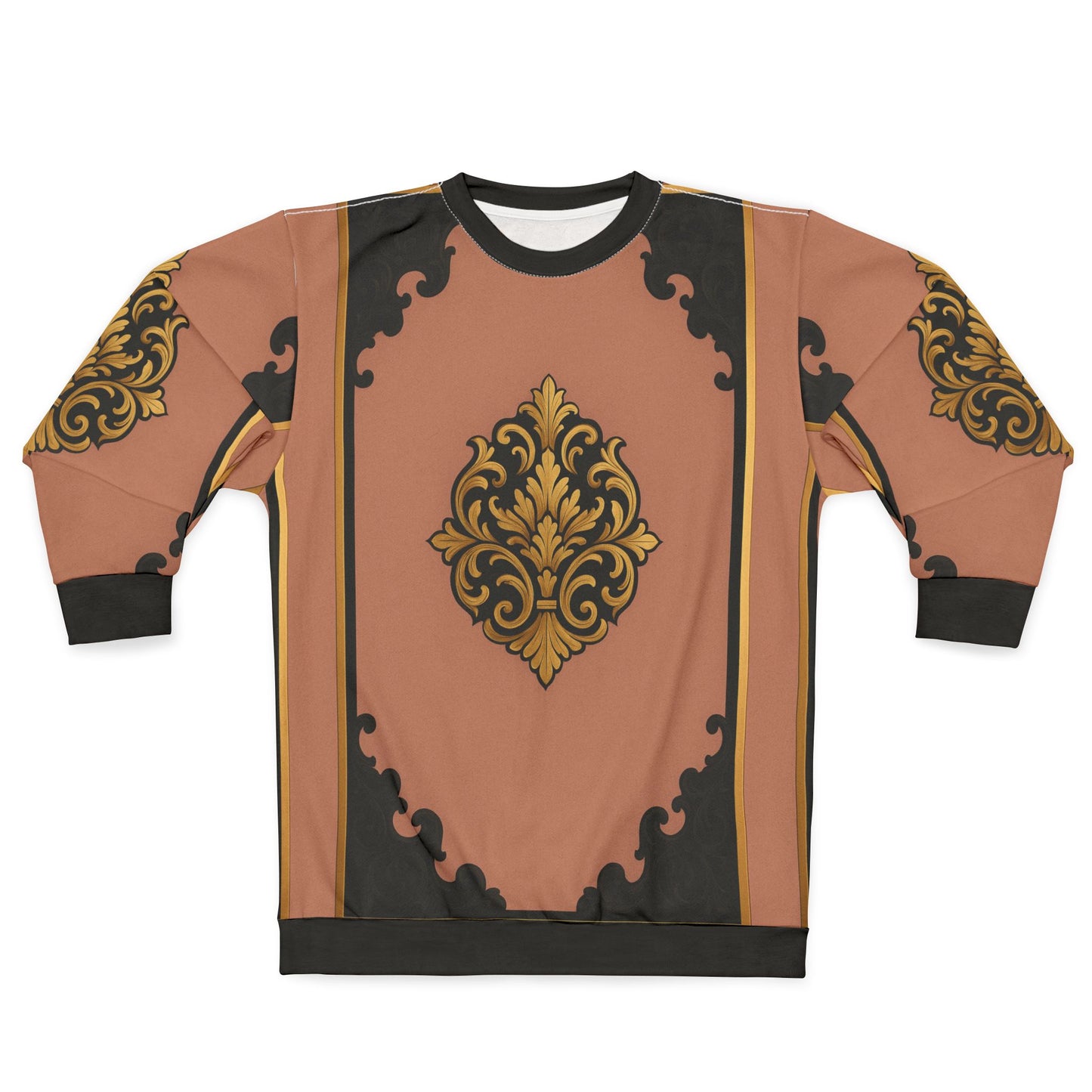 Mauve & Black-Gold Baroque Unisex Sweatshirt