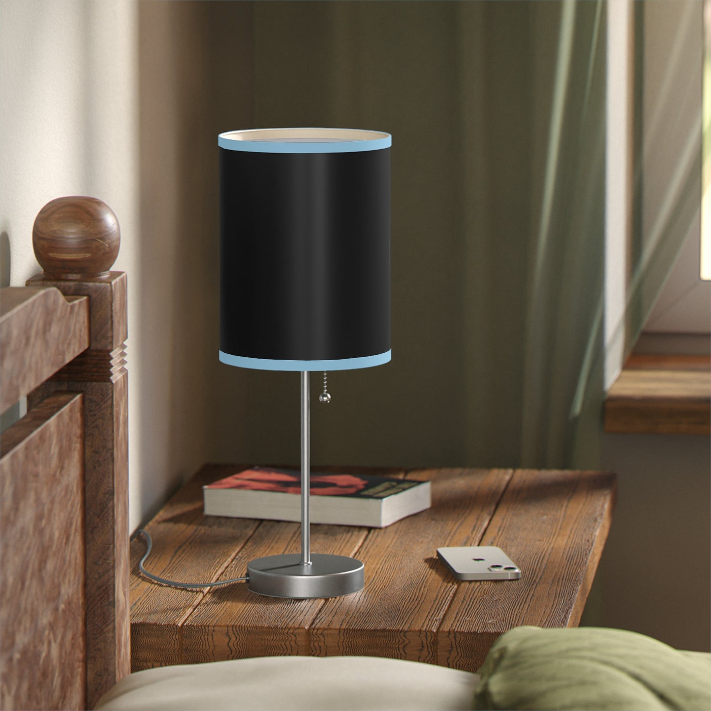 Modern Black Table Lamp, Minimalist Decor, Black Stand Lamp, Bedroom Night Light, USB Plug Lamp, Home Office Lighting