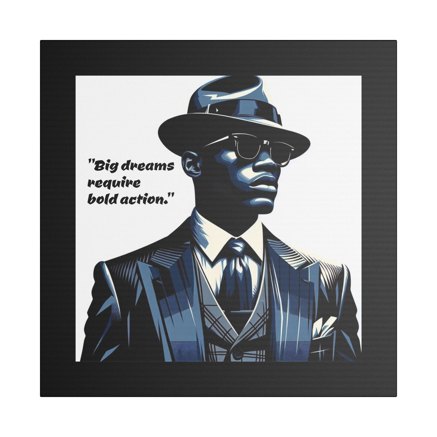 Afro Art Print Canvas, Wall Decor, Satin Stretched Canvas, African American Art, Office Decor, Home Decor - "Big dreams require bold action."