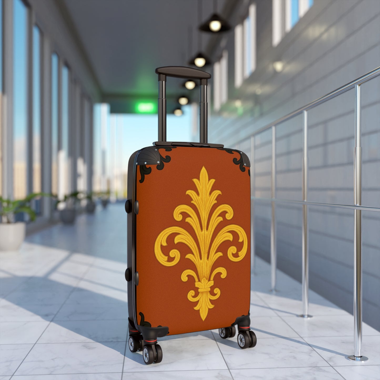 Dusk Terracotta Baroque Carry-On Suitcase – Vintage Baroque Travel Luggage