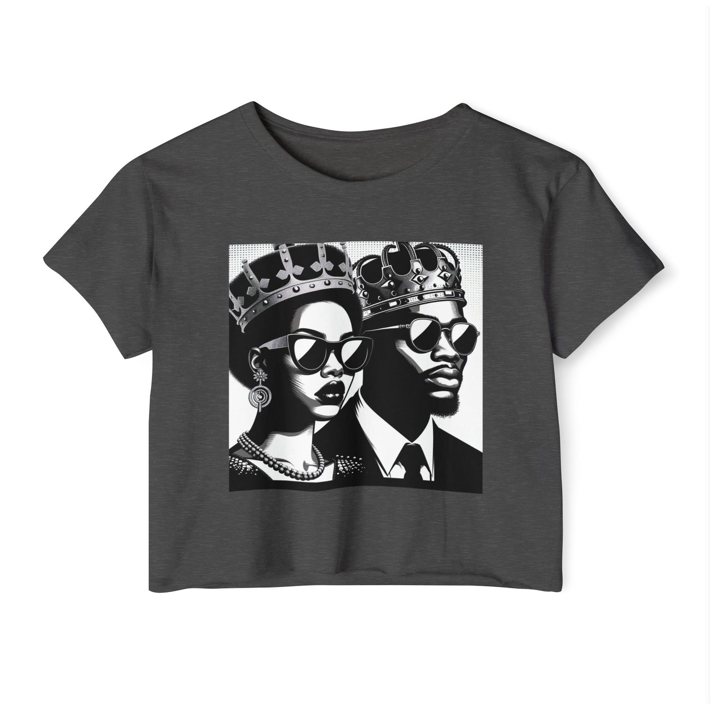 Crowned Kings Festival Crop Top | Stylish Women's Summer Tee, Music Festival Shirt, Streetwear, Boho Chic, Unique Graphic Top