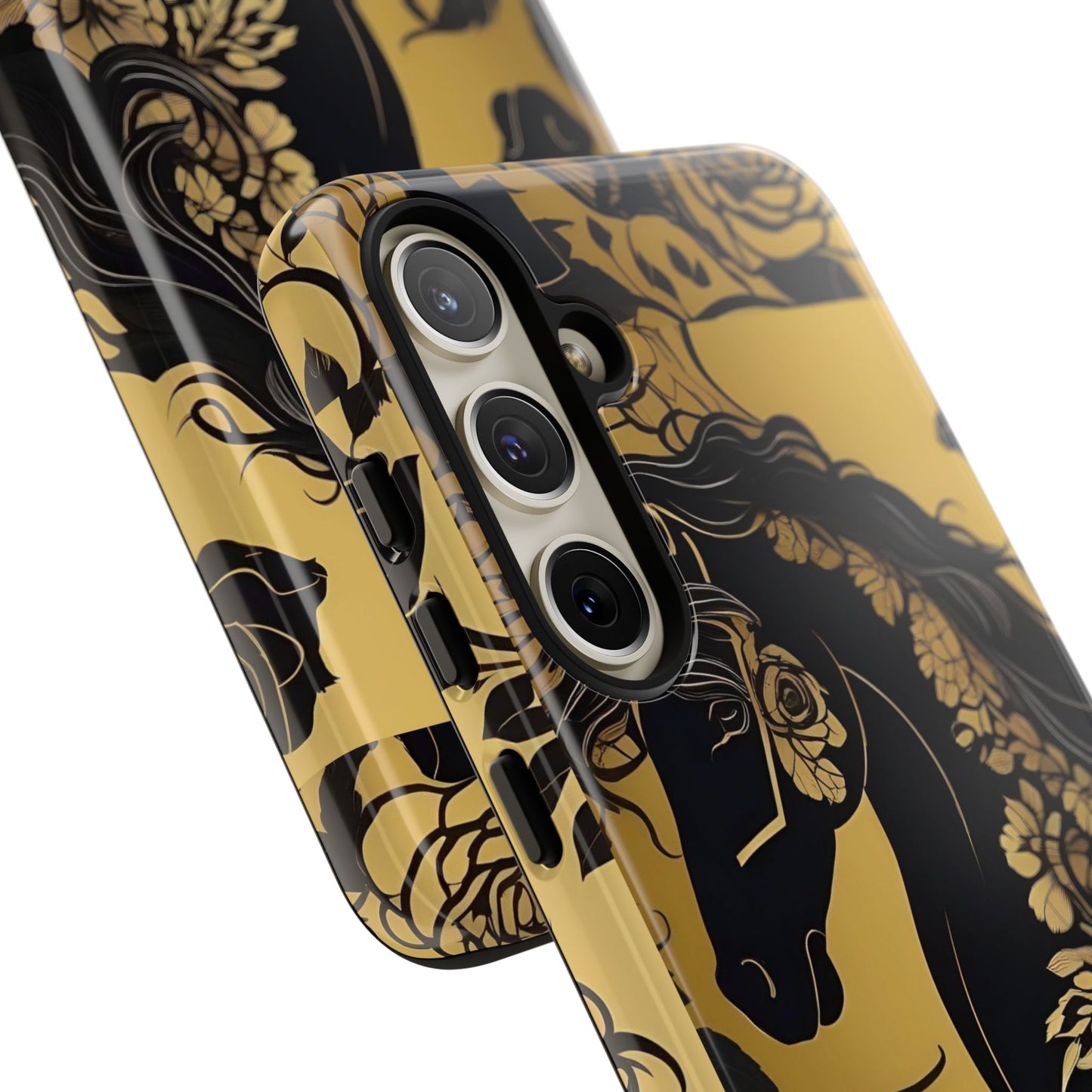 Phone Case - Elegant Horse & Roses Design