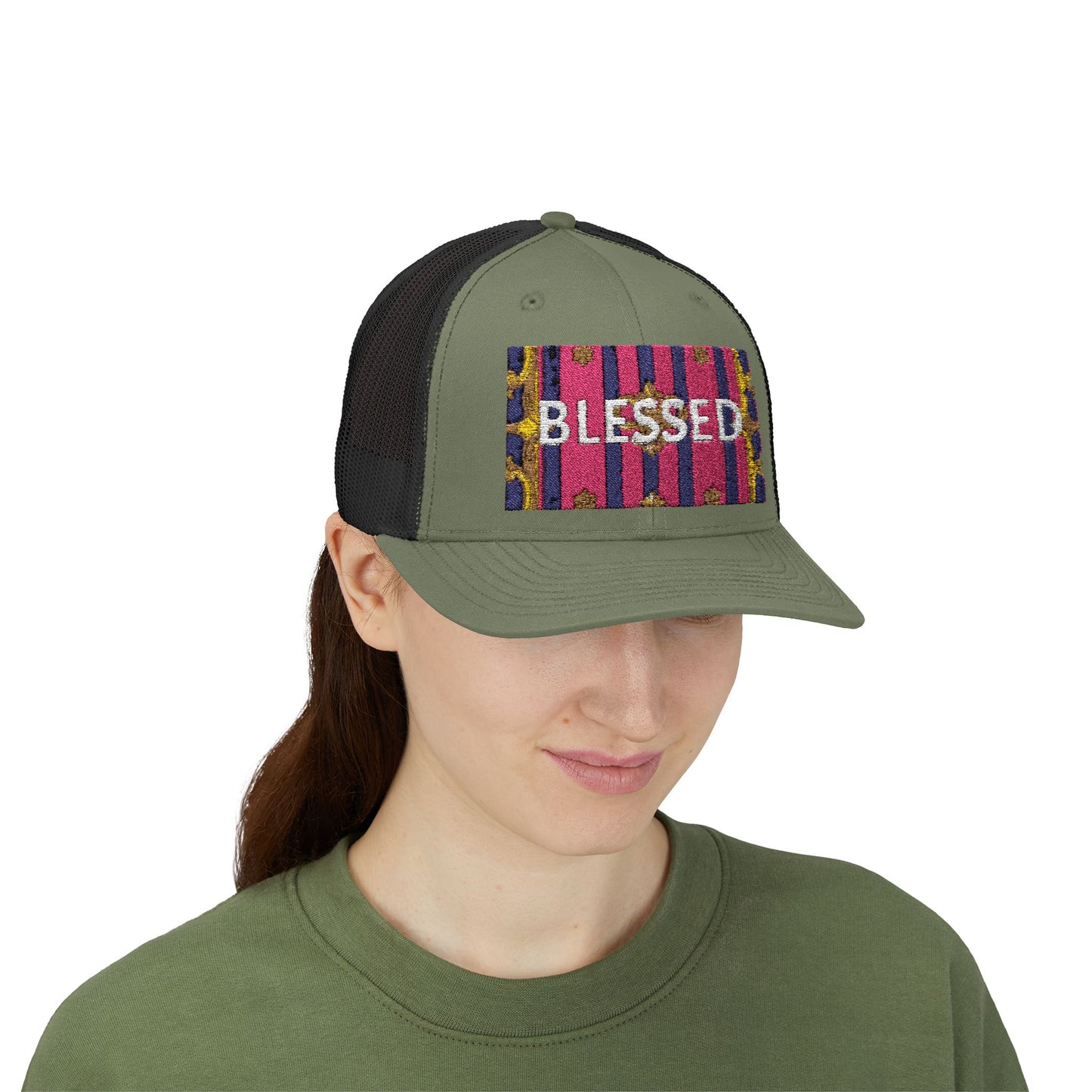 Blessed Snapback Trucker Cap - Inspirational Hat for Faith, Casual Wear, Gifts, Outdoor Activities, Summer Style