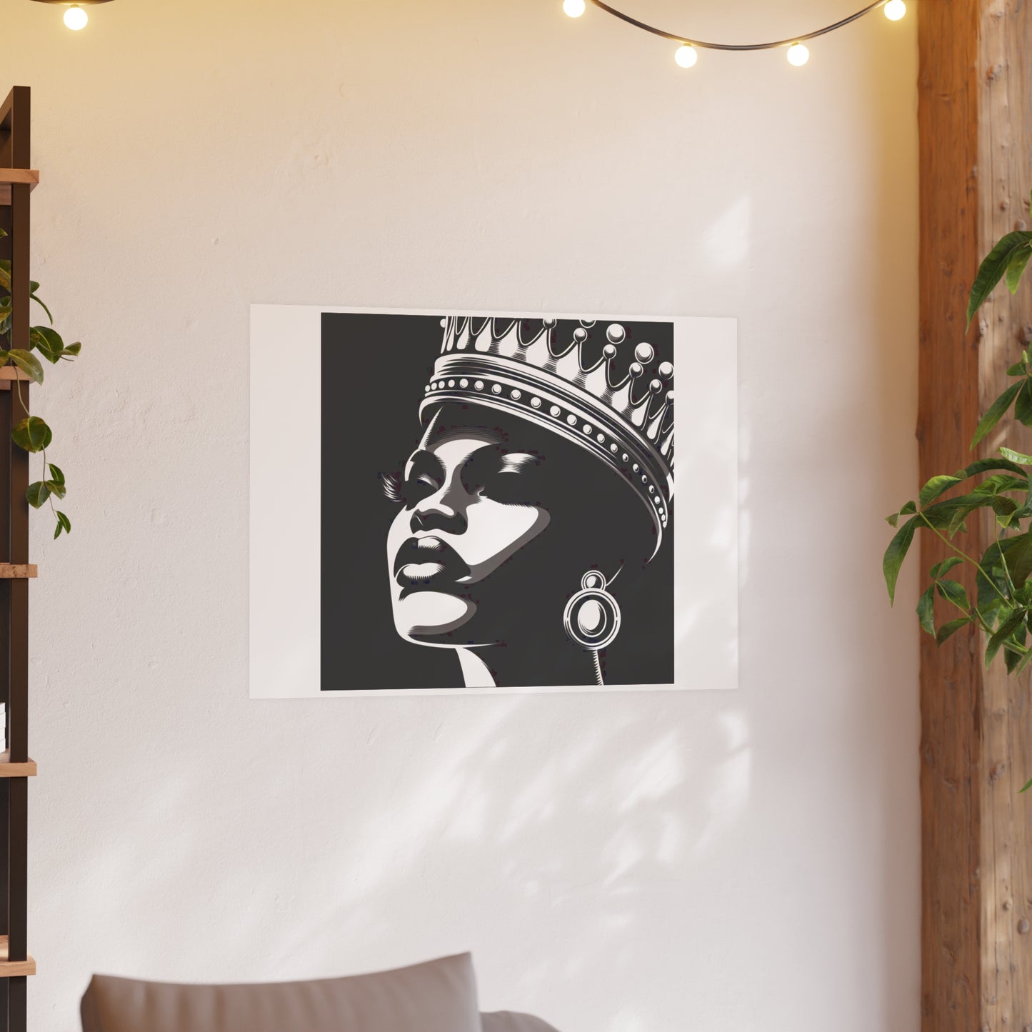 Elegant Crowned Queen Poster - Black & White Art Print, Wall Decor, Home Aesthetic, Gift Idea, Birthday, Celebrations
