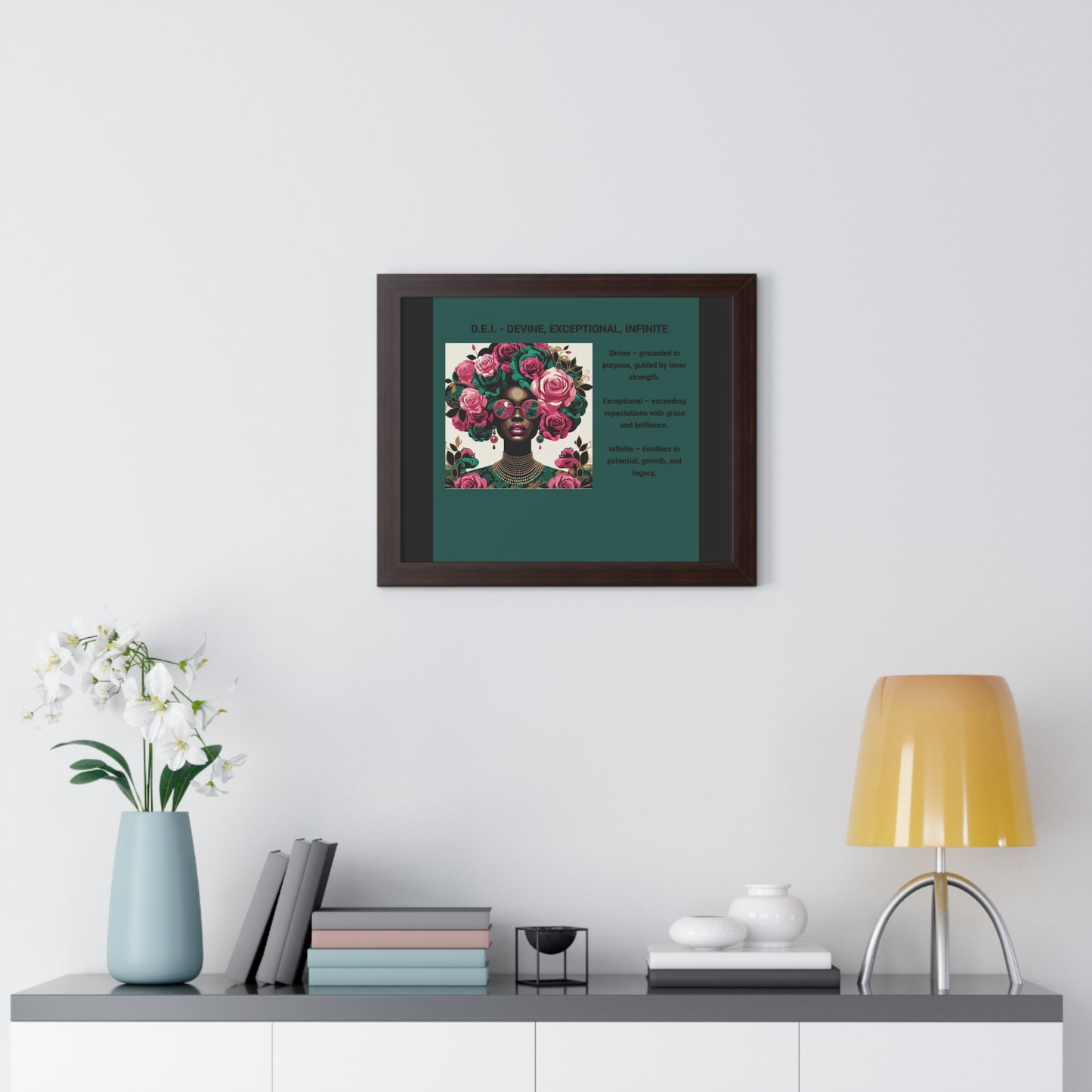 Empowering Framed Poster | Inspiring Wall Art | Home Decor | Gift for Her | Motivational Decor | Divine, Exceptional, Infinite