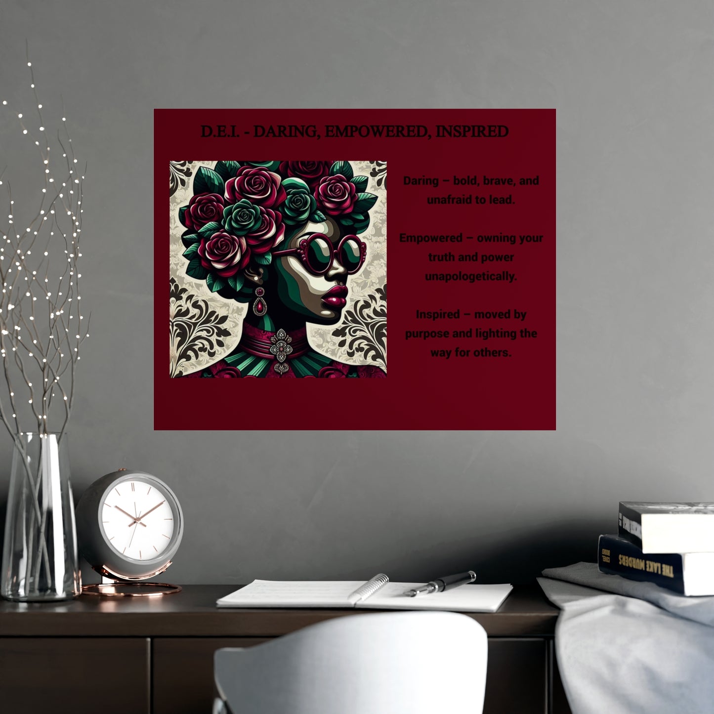 Empowered Woman Matte Poster - Inspirational Art for Home Decor - Daring, Empowered, Inspired