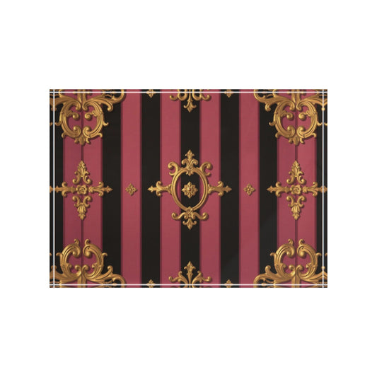 Elegant Black & Mauve Striped Gold Baroque Photo Block, Home Décor Display, Vintage-Style Photo Frame, Gift for Holidays, Wall Art, Tabletop Accent