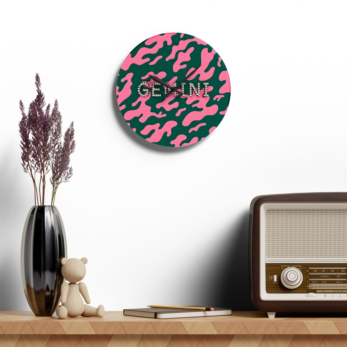 Gemini Acrylic Wall Clock - Stylish Home Decor for Zodiac Lovers