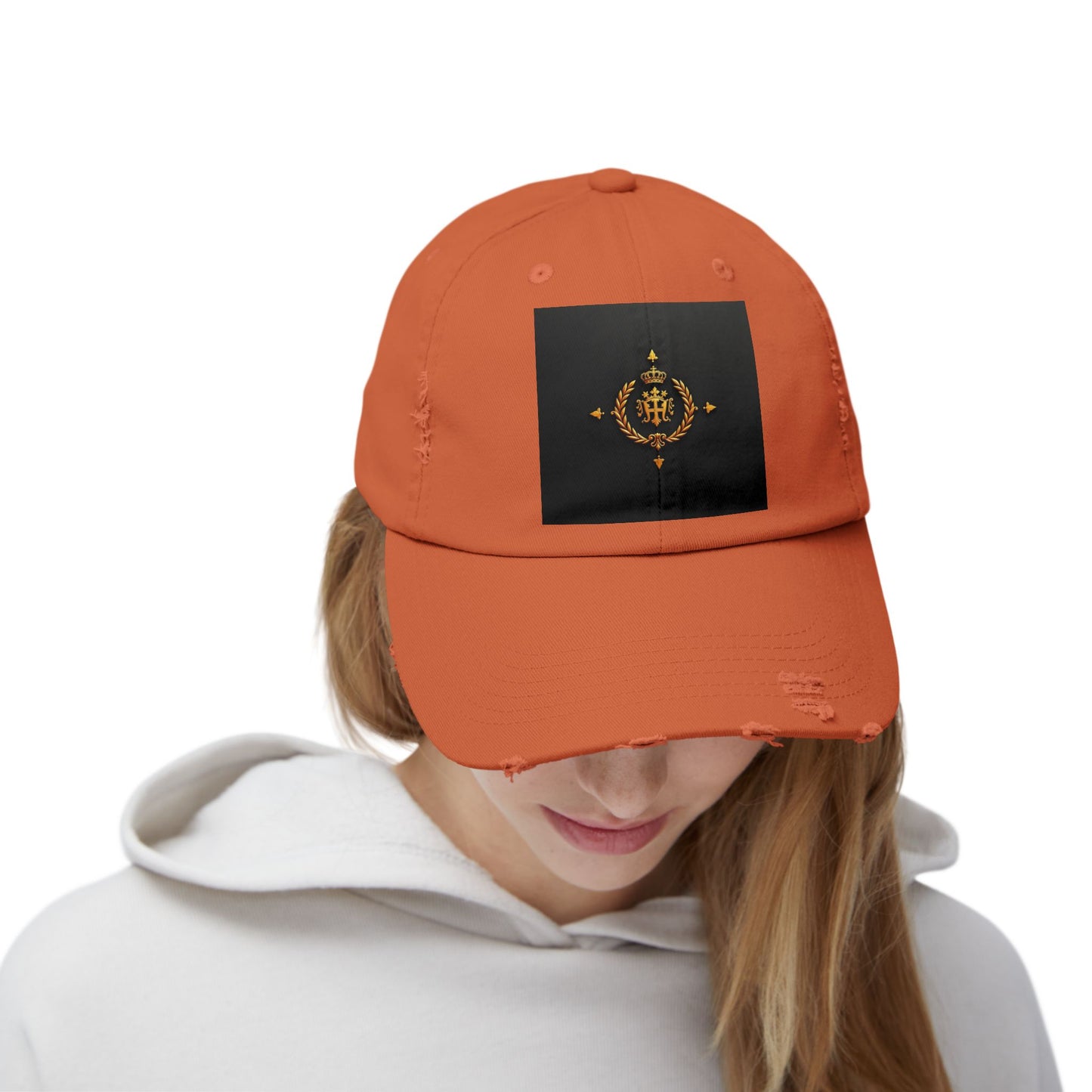 Stylish Distressed Cap with Unique Design | Casual Headwear, Everyday Accessory, Trendy Gift, Outdoor Lifestyle - Gold Crest