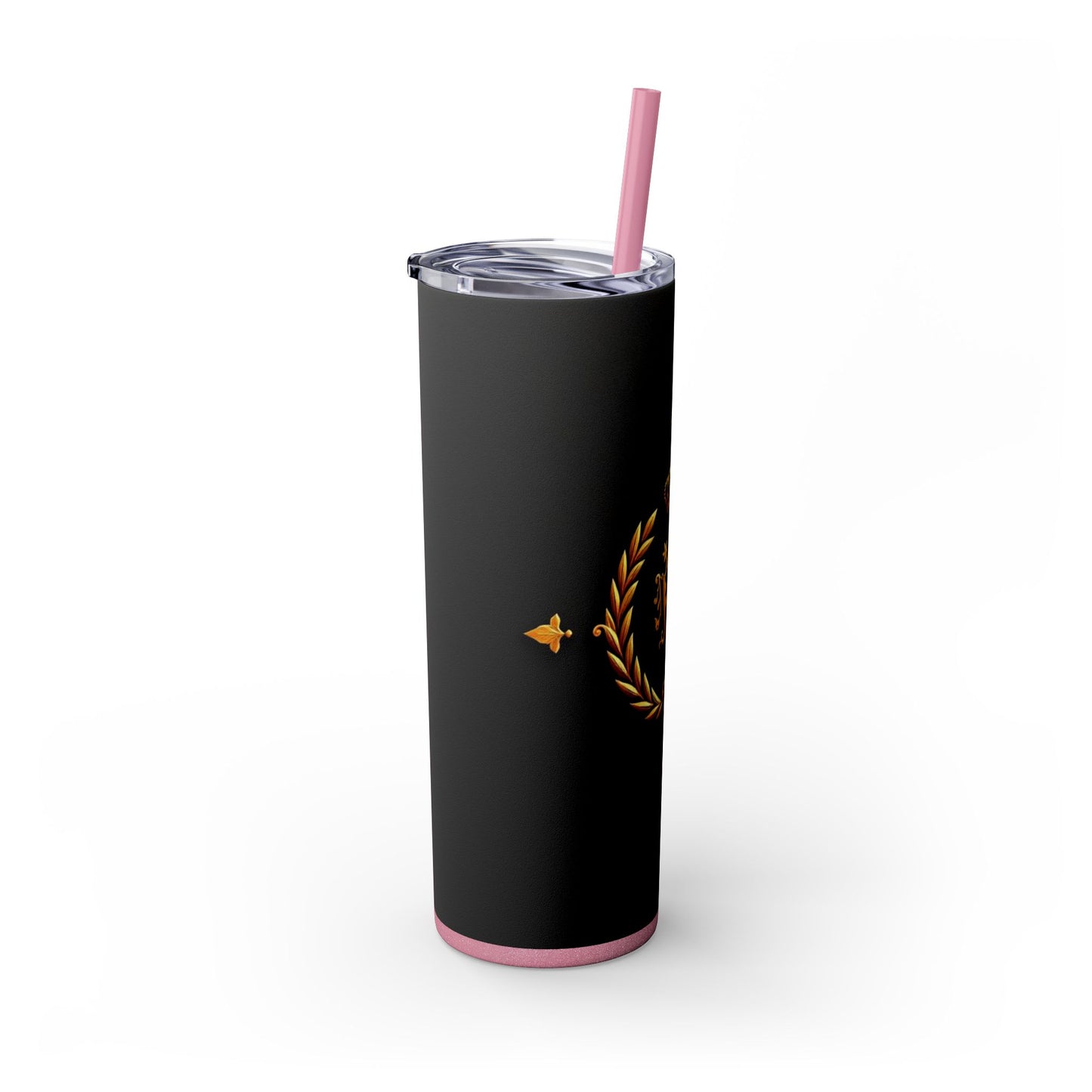 Elegant Gold Crown Skinny Tumbler with Straw, 20oz - Stylish Drinkware for Every Occasion, Royal Inspired, Ideal Gift for Her - Gold Crest