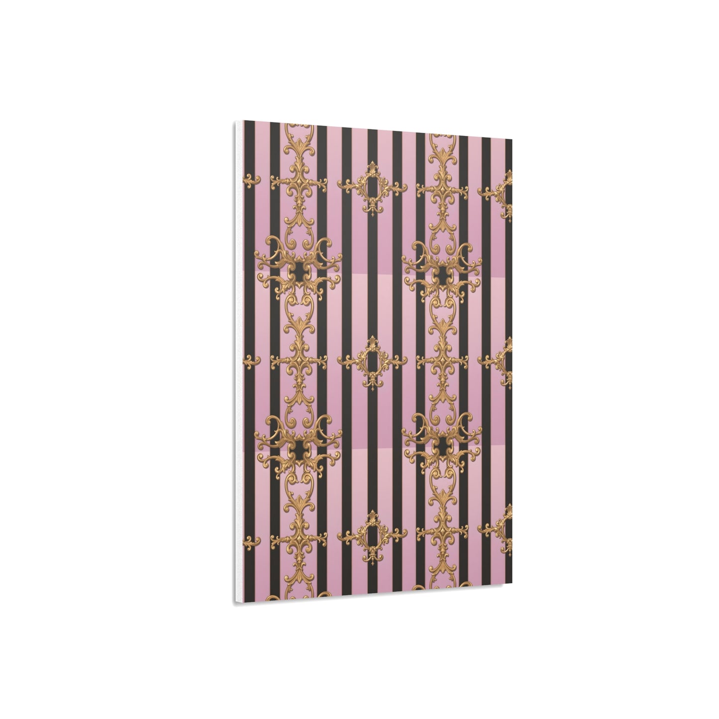 Elegant Decorative Foam Board | Wall Art, Home Decor, Office Accent, Gift Idea, Event Decoration - Lavender Ombre Striped Gold Baroque