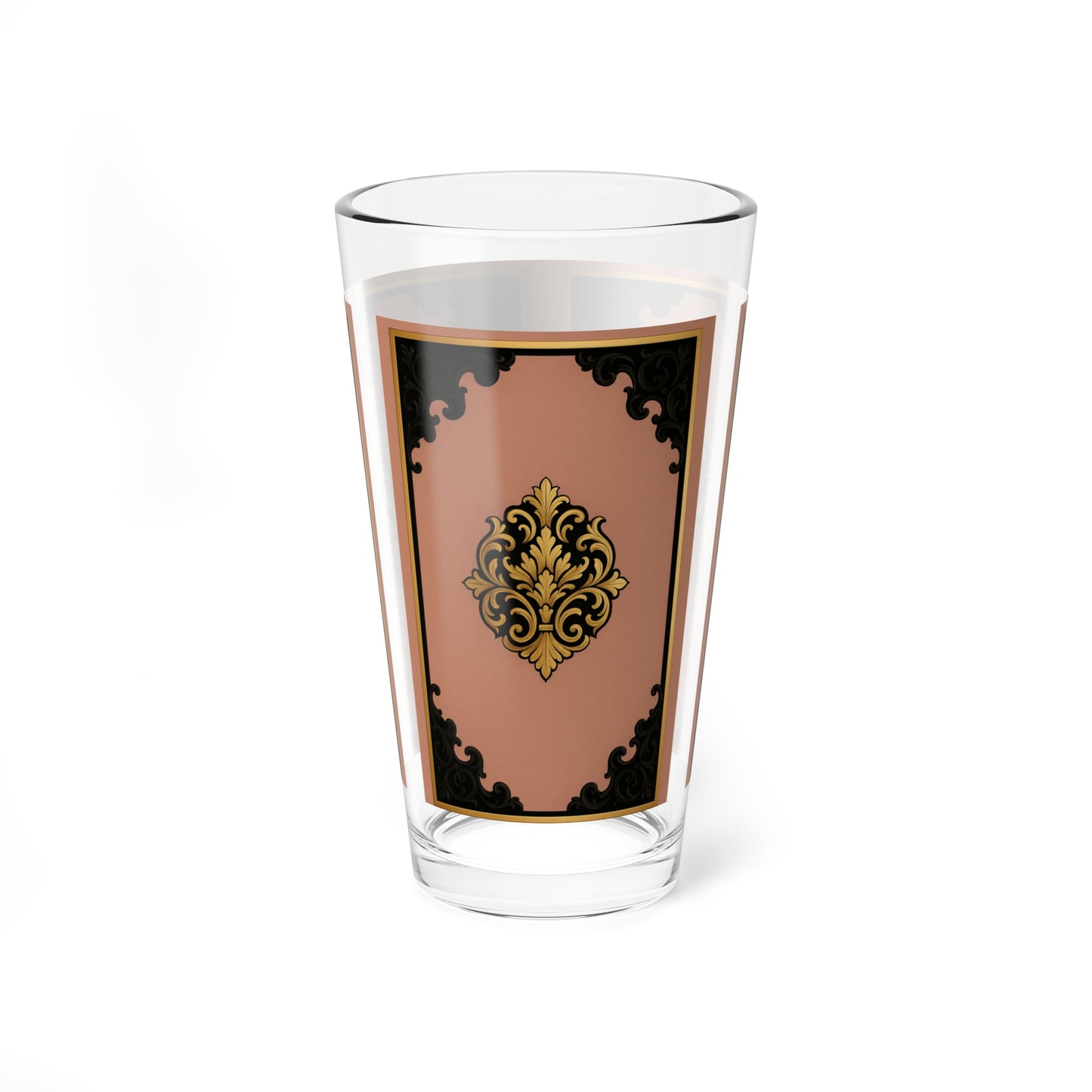 Mauve & Black-Gold Baroque Elegant Vintage Mixing Glass | 16oz | Home Barware, Gift for Cocktail Lovers, Wedding Gift