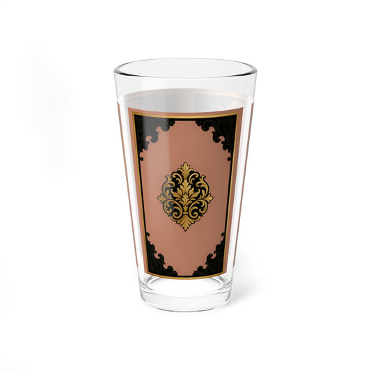 Mauve & Black-Gold Baroque Elegant Vintage Mixing Glass | 16oz | Home Barware, Gift for Cocktail Lovers, Wedding Gift